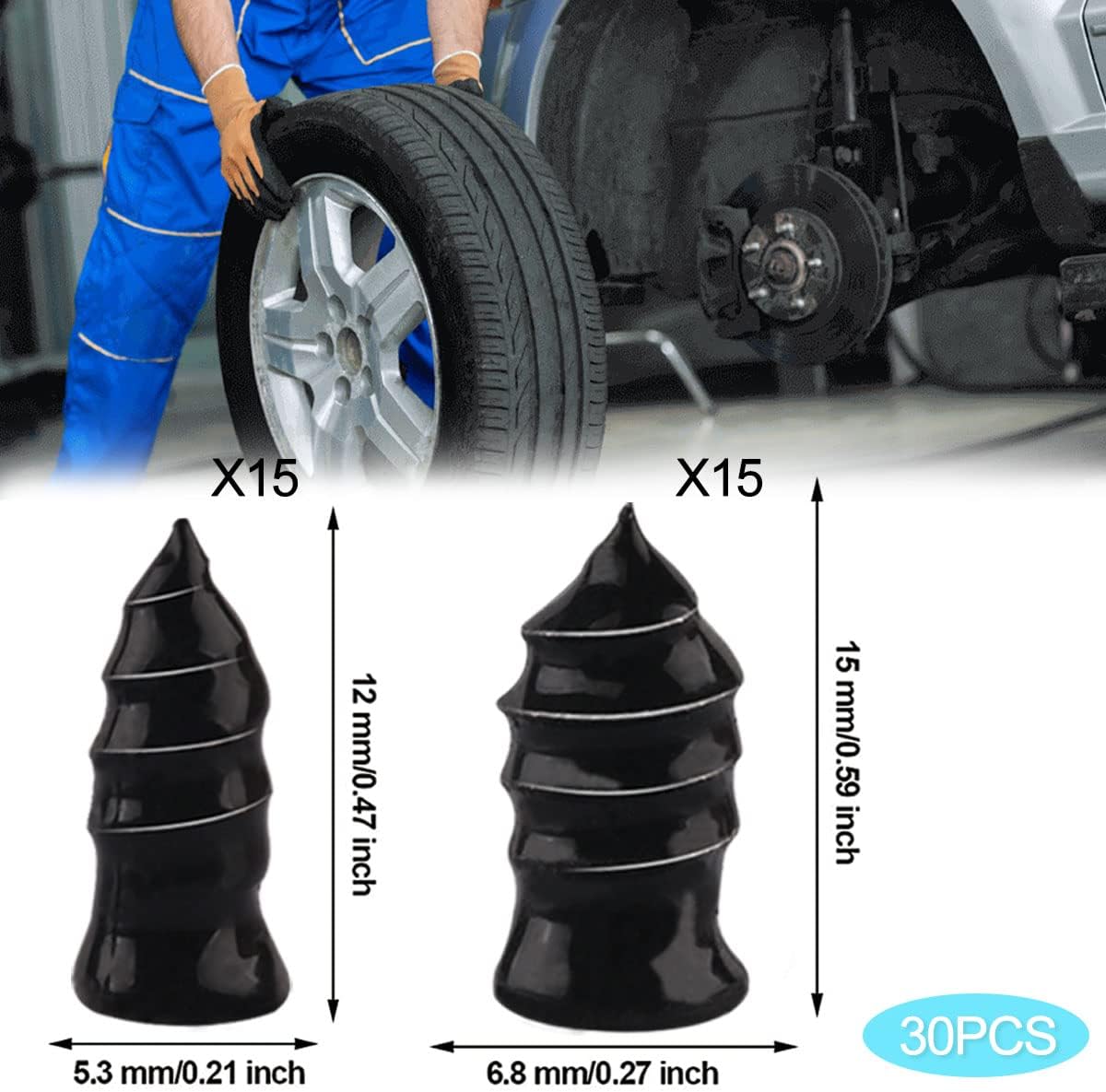 🔥Tire Repair Rubber Nail🚚Free Screwdriver Included